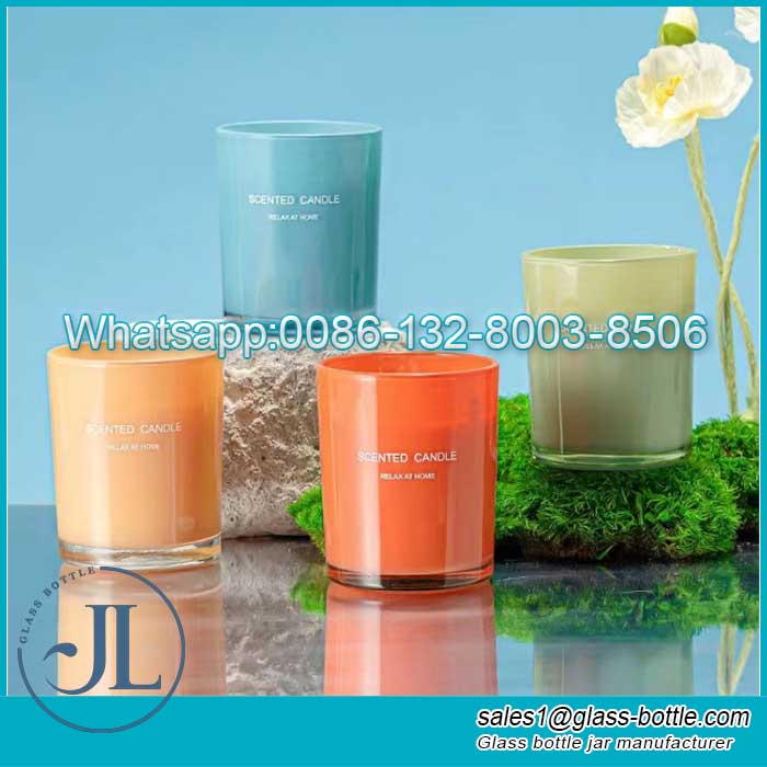 7oz 200ml custom colorful glass candle jars for DIY Scented Candles Making